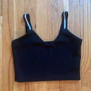 Juniors Elastic Black Crop Top